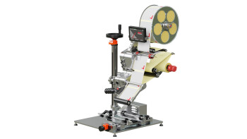 Halbautomatische Etikettiermaschine Geset 141 für Flaschen und zylindrische Produkte, Rundumetikettierer