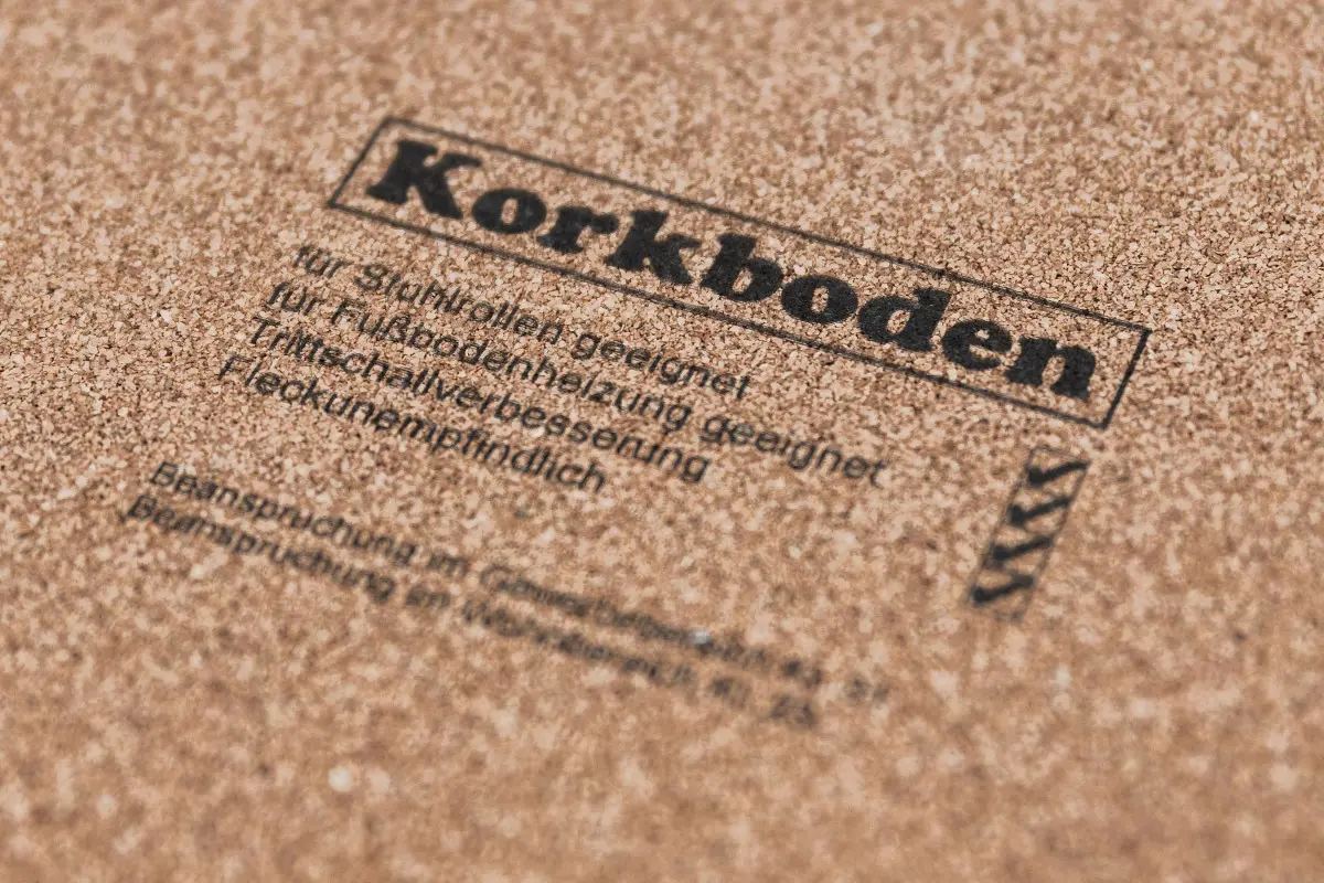 High resolution marking with ink on cork